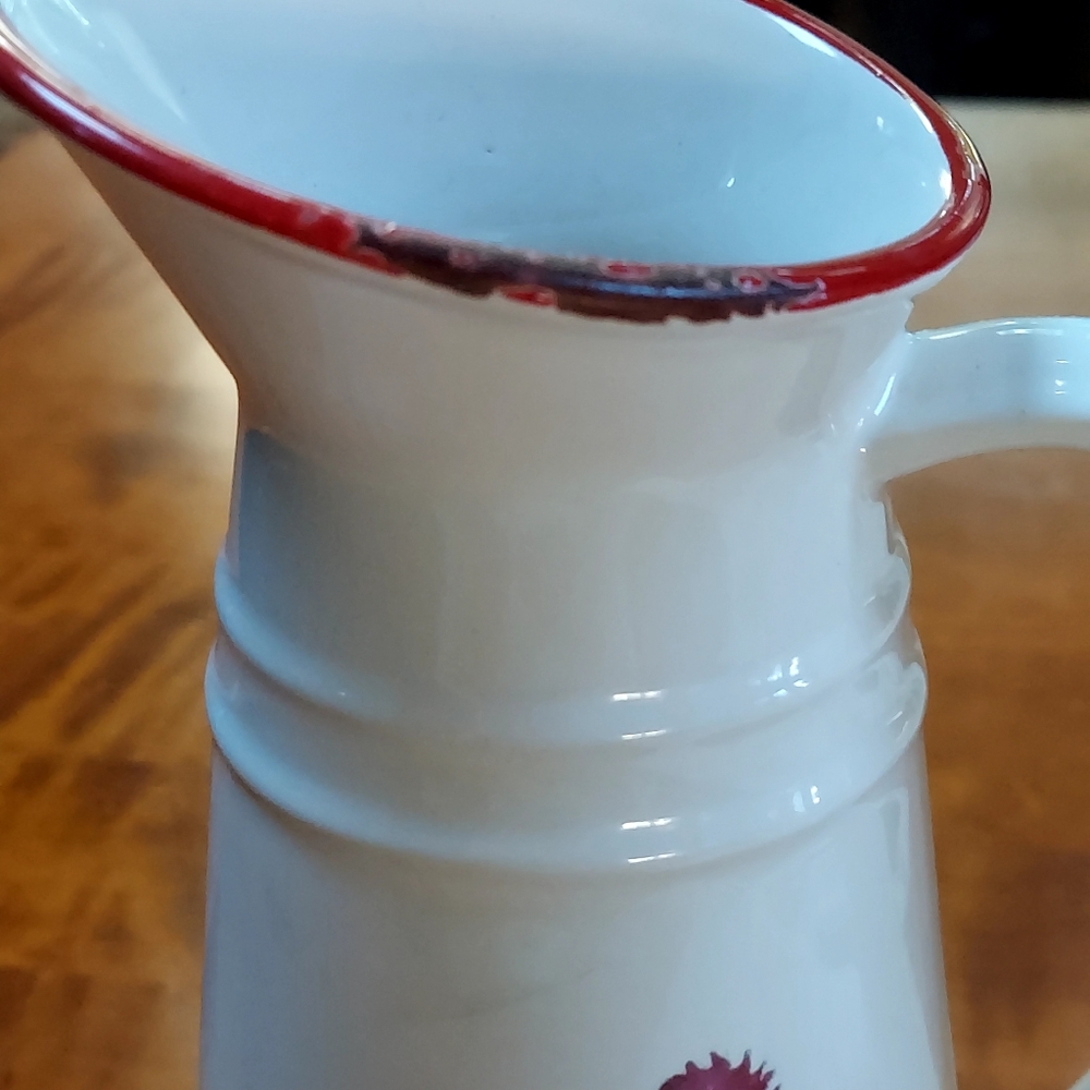White Ceramic Rooster Pitcher - Picture 2 of 10